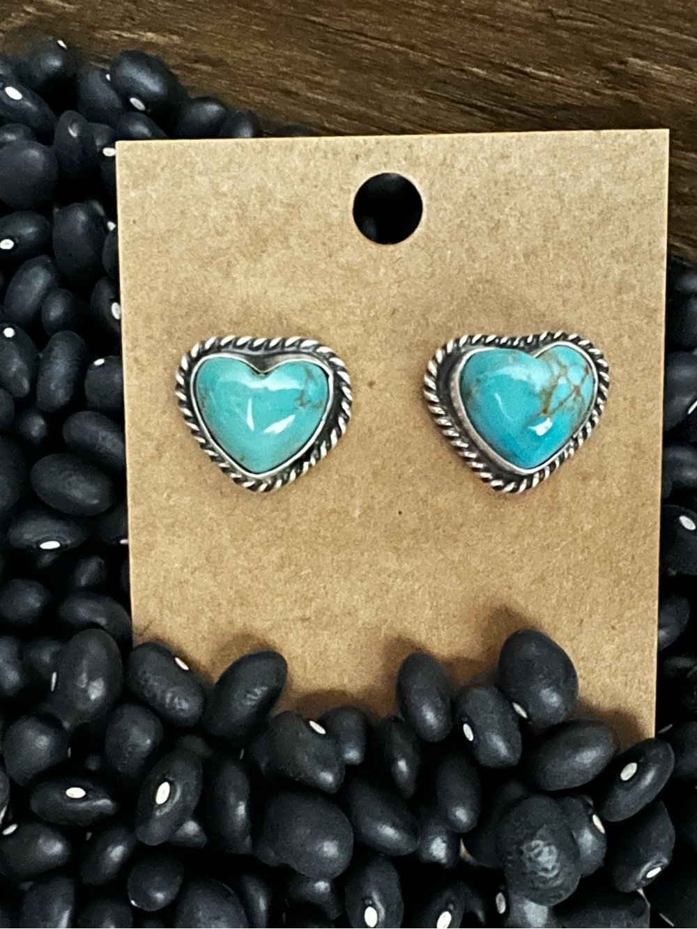 Larson Chee Turquoise Heart Studs